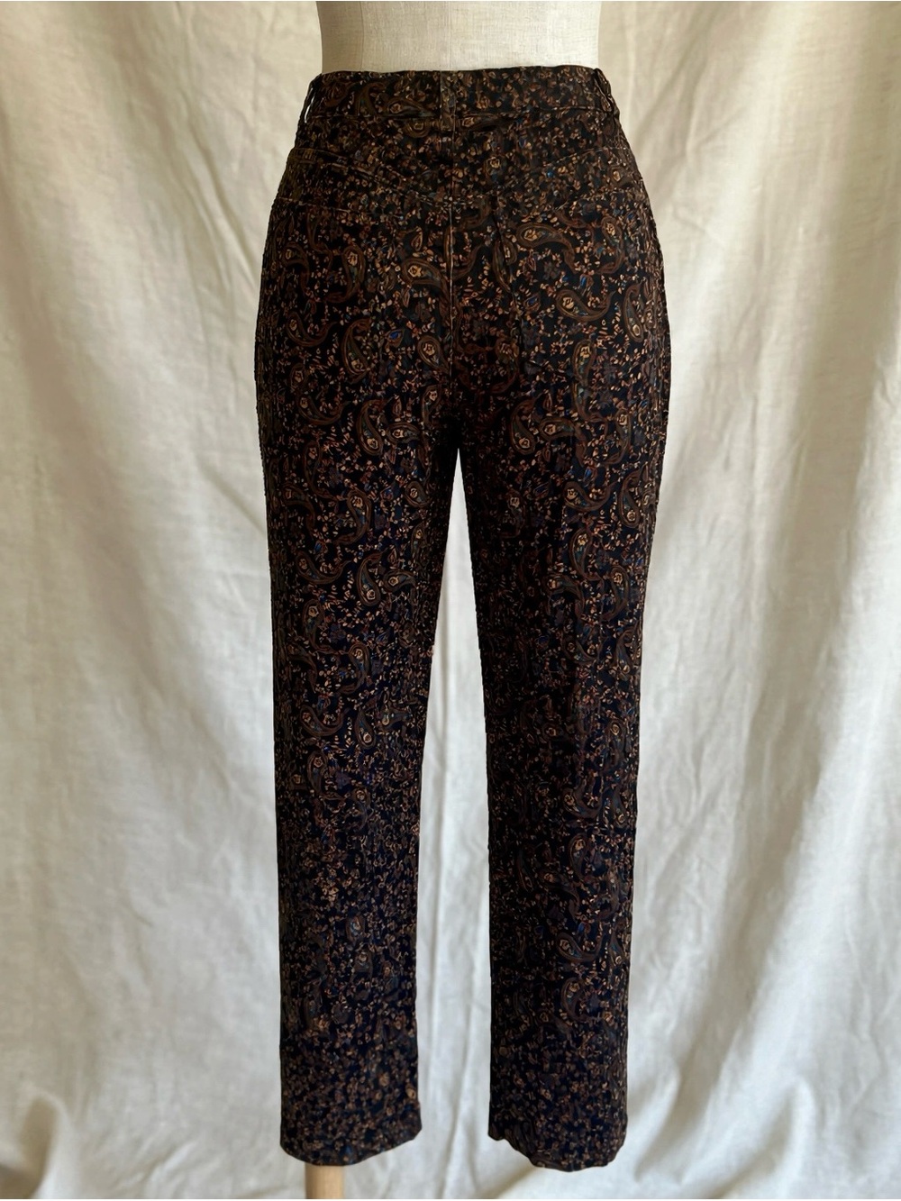 Croft & Barrow 8 Paisley Cord Pants - Ralph Lauren Vibes Western Preppy